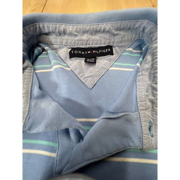Tommy Hilfiger Polo Shirt XL Blue Stripe - Picture 6 of 8